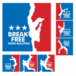 Break Free From Bullying Square Stickers