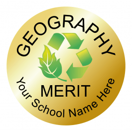 Geography Reward Stickers - Metallic Gold
