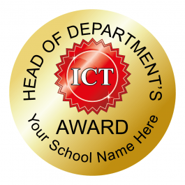 Head of Department - ICT Award Stickers - Metallic Gold