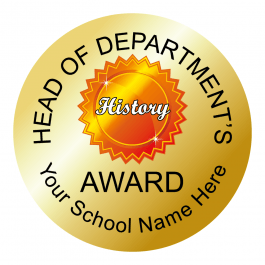 Head of Department - History Award Stickers - Metallic Gold