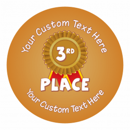 3rd Place Sports Day Ribbon Stickers