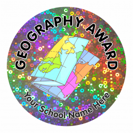 Geography Award Sparkly Stickers