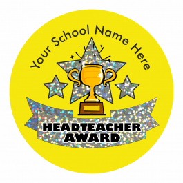 Head Teacher Trophy Award Sparkly Stickers