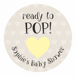 Ready to Pop Yellow Heart Stickers