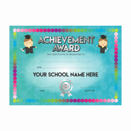 Achievement Award Turquoise Certificates