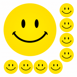 Mini Yellow Smiley Face Stickers - 19mm