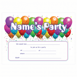 Personalised Balloon Party Invitations