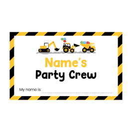 Digger Party Crew Name Stickers