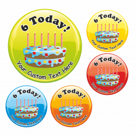 Happy 6th Birthday Cake Praise Stickers
