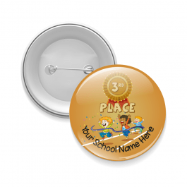 Sports Day 3rd place Celebration Customisable Button Badge