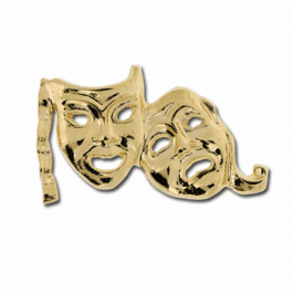 Gold Lapel Badge - Drama Mask