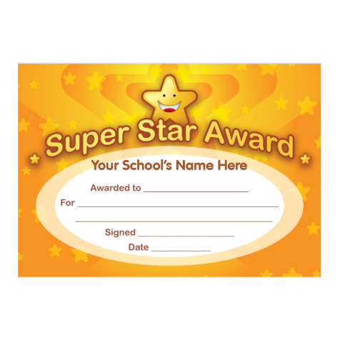 Super Star Award Certificates