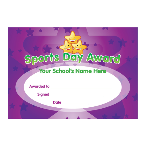 Sports Day Purple Certificates