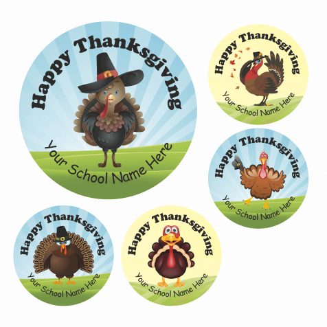 Happy Thanksgiving Turkey Stickers