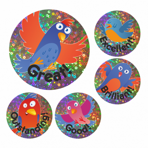 Sparkly Bird Praise Stickers