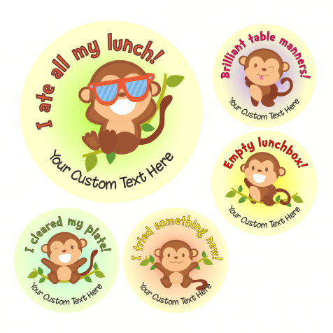 Cheeky Monkey Lunchtime Reward Stickers