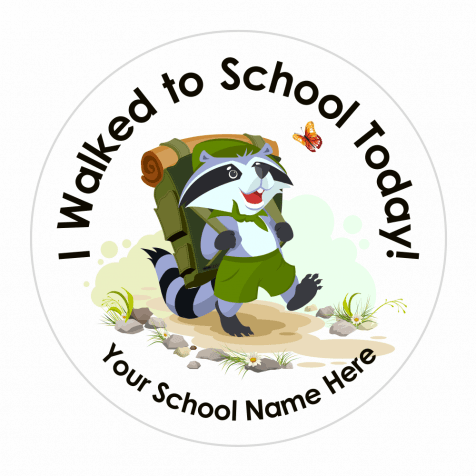 Walk to School Raccoon Character Stickers