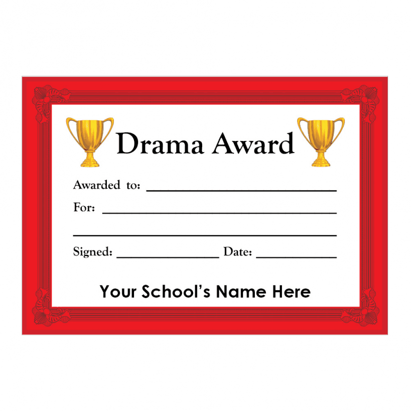 Drama Certificate Set 3 School Stickers for Teachers