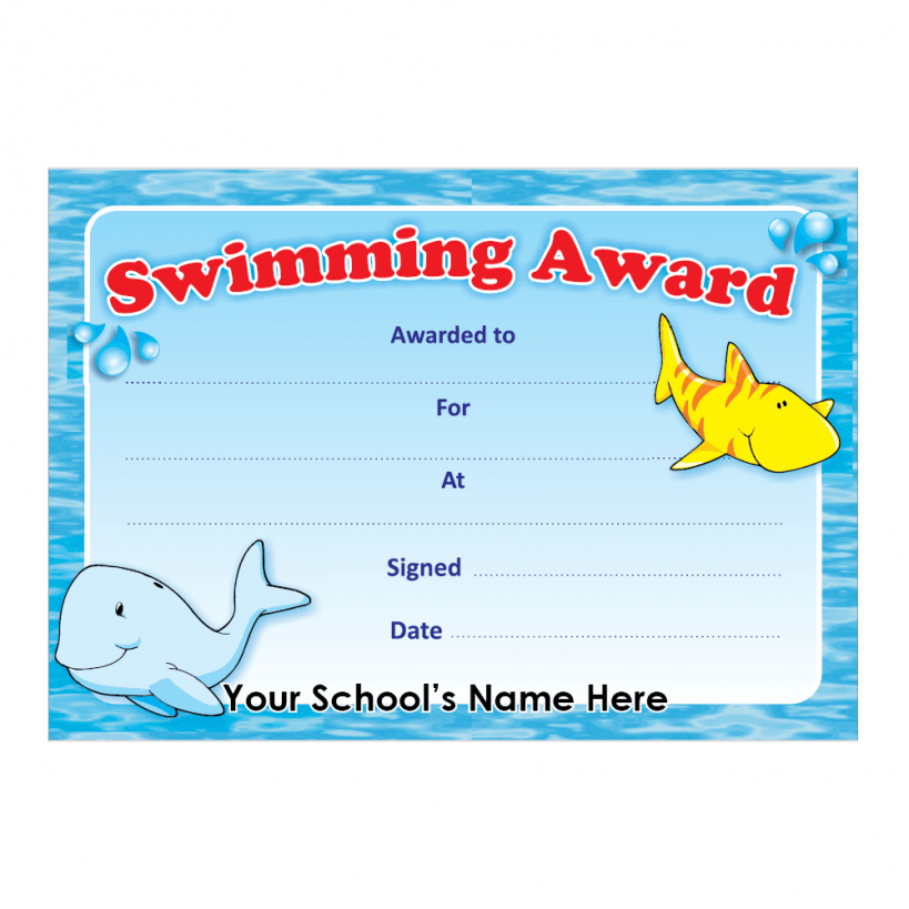 Swimming Award Certificate Stickers for Teachers