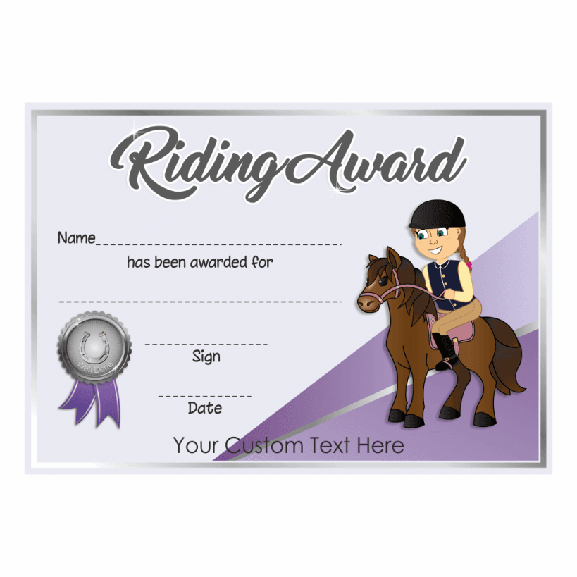 Riding award Certificates