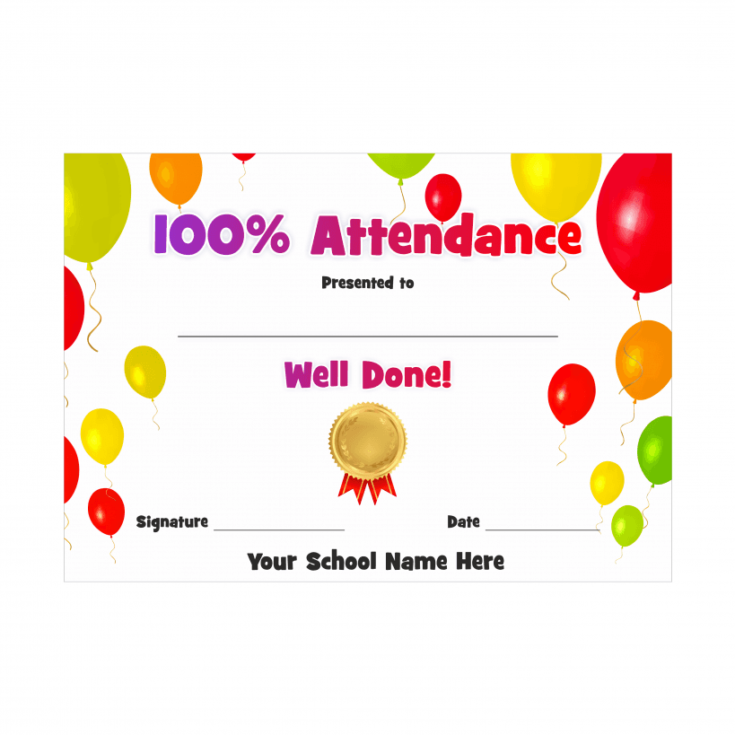 100-attendance-award-certificate-balloons