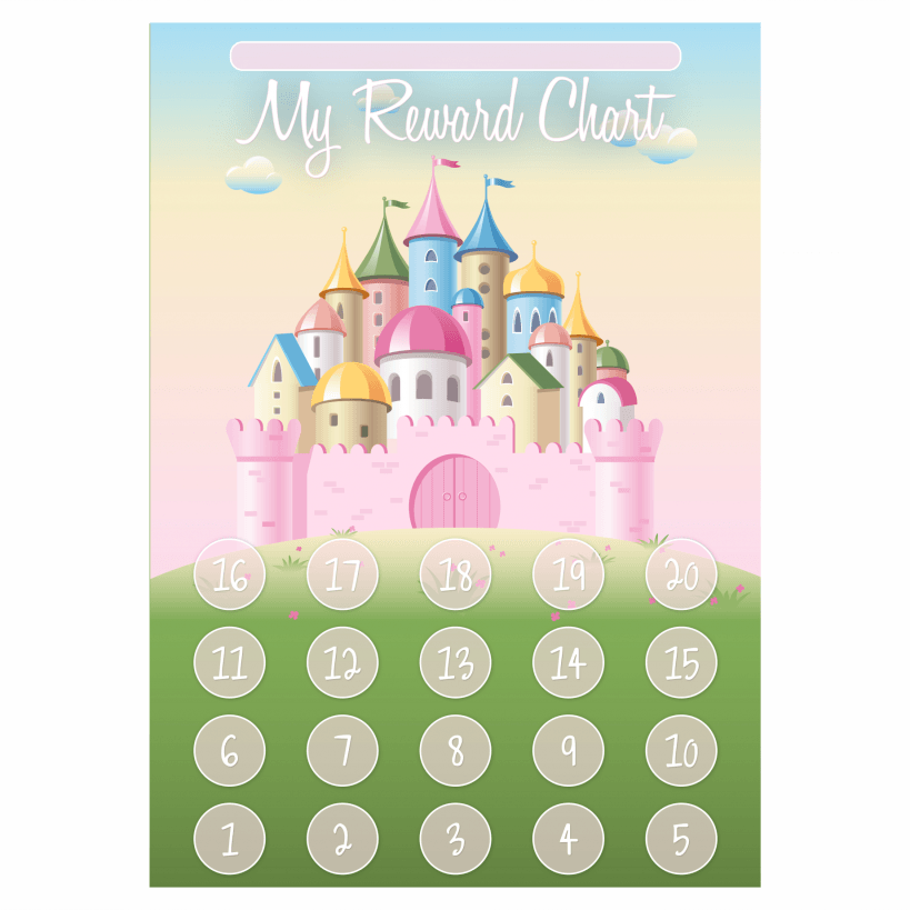 Princess Castle Reward Chart and Matching Stickers