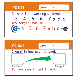 PE KS3 Pupil Assessment Stickers