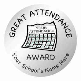 Silver Great Attendance Reward Stickers