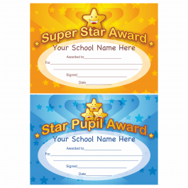 Star Award Certificate Pack (blue + gold)