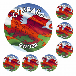 Welsh Flag Photographic Reward Stickers