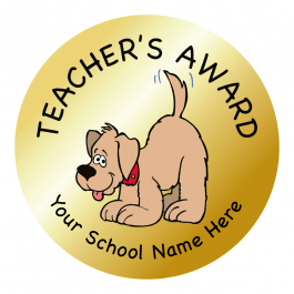 Teachers Award Stickers - Metallic Gold