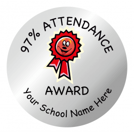 97% Attendance Silver Stickers