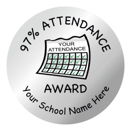 97% Attendance Silver Stickers
