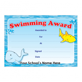 Swimming Award Certificate