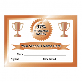 Bronze 97% Attendance Certificates