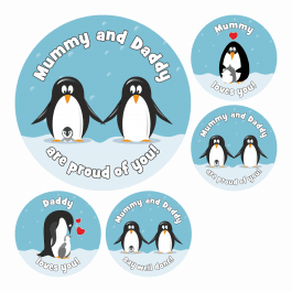 Mummy and Daddy Penguin Stickers