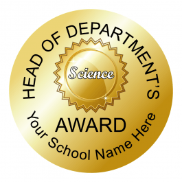 Head of Department - Science Award Stickers - Metallic Gold