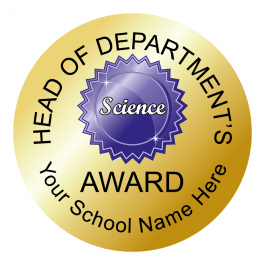 Head of Department - Science Award Stickers - Metallic Gold