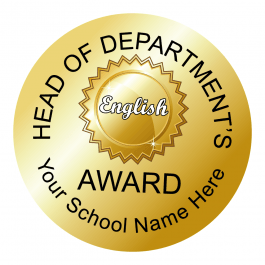 Head of Department - English Award Stickers - Metallic Gold