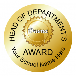 Head of Department - Drama Award Stickers - Metallic Gold