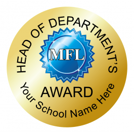 Head of Department - MFL Award Stickers - Metallic Gold