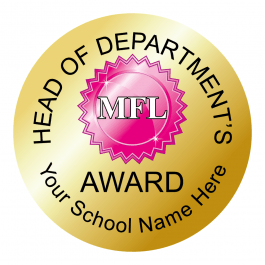 Head of Department - MFL Award Stickers - Metallic Gold