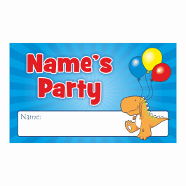 Personalised Dinosaur Party Name Stickers