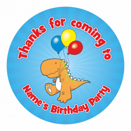 Personalised Dinosaur Thank You Stickers