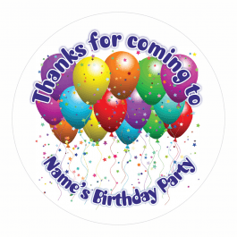 Personalised Balloon Thank You Stickers