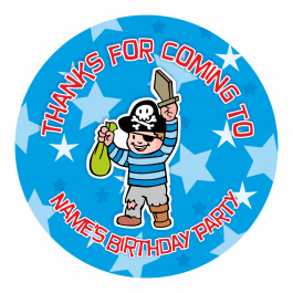 Personalised Pirate Thank You Stickers