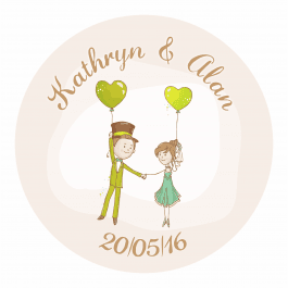 Personalised wedding stickers - Balloons