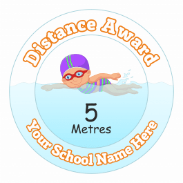 Swimming Distance Award Stickers - 5 Metres - Girls