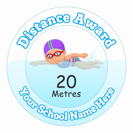 Swimming Distance Award Stickers - 20 Metres - Girls