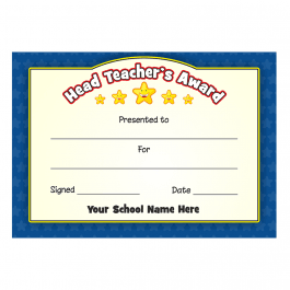 Head Teacher's Blue Stars Award Certificate Set